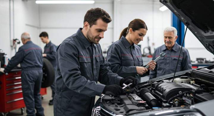 quipe professionnelle spécialisée dans le dépannage de voiture