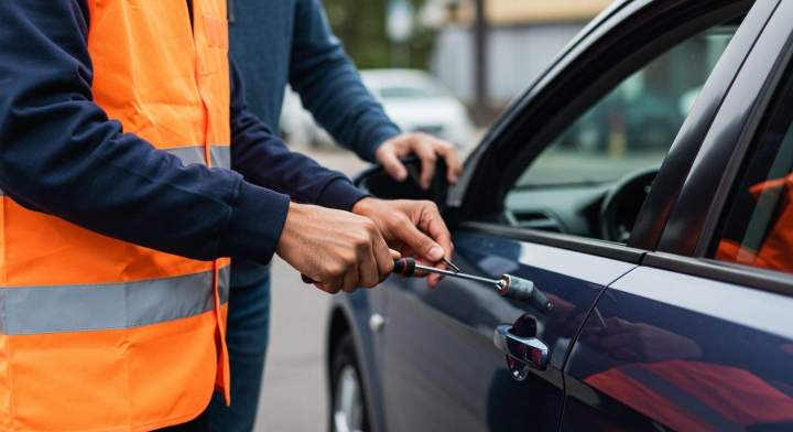 une personne enfermée à l'extérieur de sa voiture